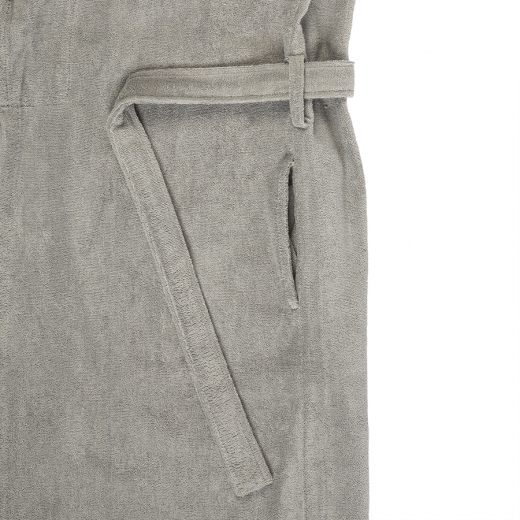 Халат махровый из чесаного хлопка серого цвета из коллекции Essential, размер XL