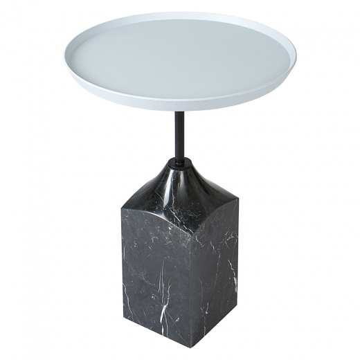 Столик кофейный Sustainable collection, Ø37,7 см, серый/черно-белый