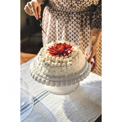 Блюдо для торта с крышкой Tiffany, Ø30 см, серо-бежевое