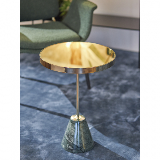 Столик кофейный Kaya, Ø40,8 см, золотистый/зеленый