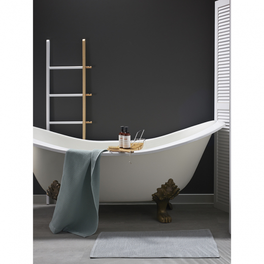 Коврик для ванной фактурный светло-серого цвета из коллекции Essential, 50х80 см
